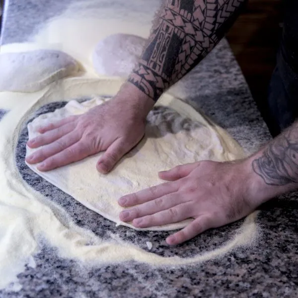 The pizza chef at Pizzeria La Doga Gourmet, Fiera di Primiero